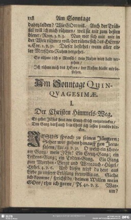 Am Sonntage Quinquagesimae