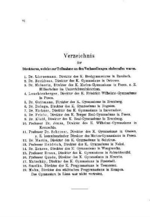 Verzeichnis der Teilnehmer