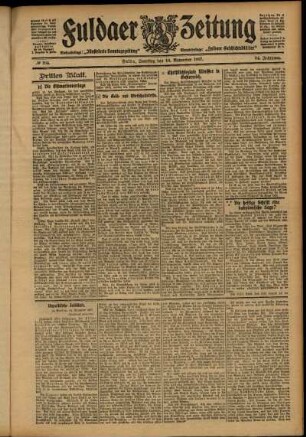 Dritte Ausgabe vom Samstag, den 16. November 1907.