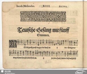 Teutsche Gesäng mit fünff Stimmen.