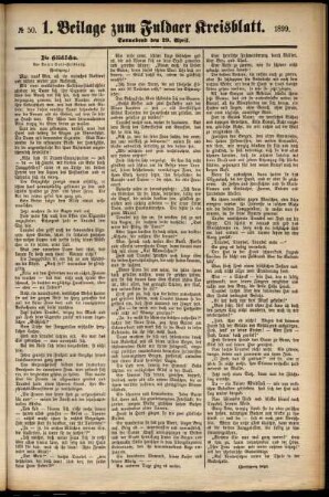 Zweite Ausgabe vom Samstag, den 29. April 1899.