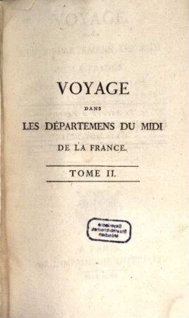 Voyage dans les départemens du Midi de la France, 2