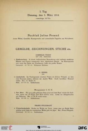 Gemälde, Zeichnungen, Stiche etc. (Nr. 1-22)