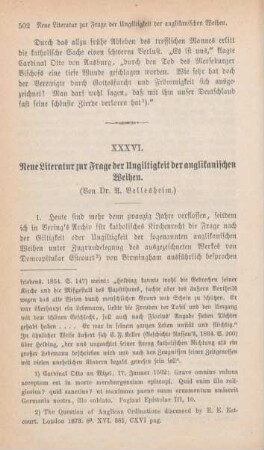 502-514 Neue Literatur zur Frage der Ungiltigkeit der anglikanischen Weihen
