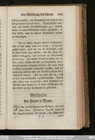 Geschichte des Herrn le Blanc.