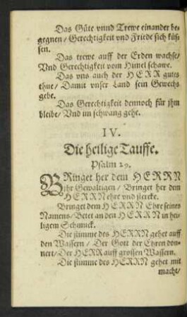 IV. Die heilige Tauffe.