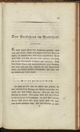 Das Verkehren im Brettspiel.