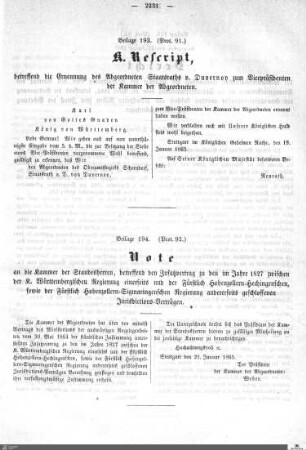 Beilagen zu Protokoll, 92. Sitzung