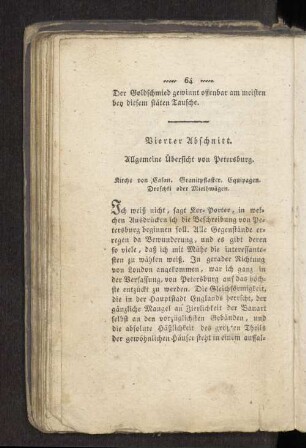Vierter Abschnitt. Allgemeine Übersicht von Petersburg.