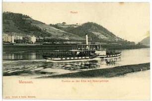 Meißen. Bosel und Elbe m. Dampfer Bodenbach