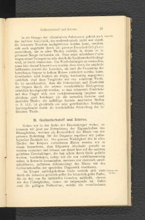 B. Gallenfarbstoff und Icterus.