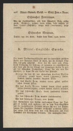 B. Mittel-Englische Sprache.