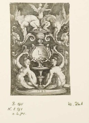Ornament-Panel mit zwei Sirenen