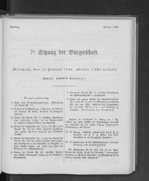 7te Sitzung der Bürgerschaft.