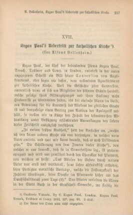 237-251 Kegan Paul's Uebertritt zur katholischen Kirche