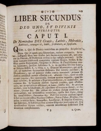 149-253, Liber Secundus De Deo Uno, Et Divinis Attributis.