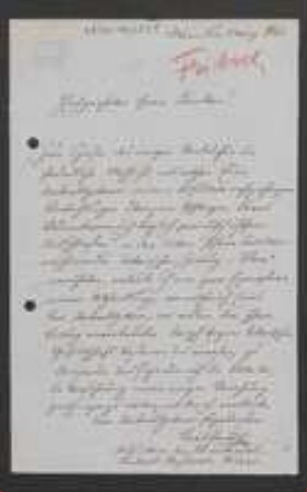 Brief von Karl Fritsch an August Emanuel Fürnrohr
