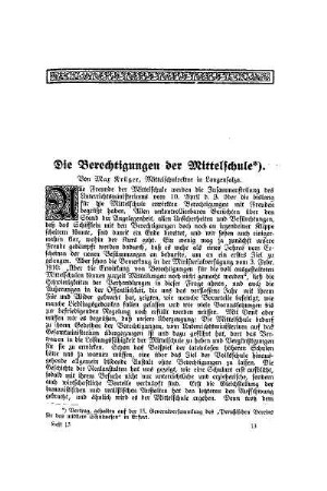 Die Berechtigung der Mittelschule