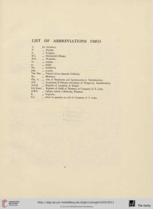 List of abbreviations used