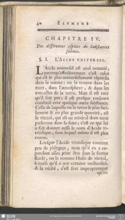 Chapitre IV. Des différentes espèces de Substances salines