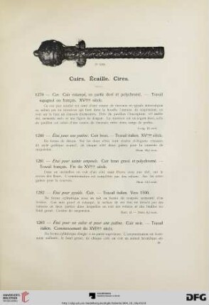 Cuirs. Écaille. Cires (No. 1279-1310)