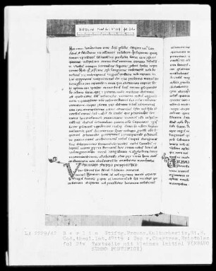 Ivo von Chartres, Epistolae — Initiale U(rbano summo pontifici), Folio 21verso