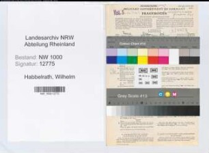 Entnazifizierung Wilhelm Habbelrath, geb. 20.10.1912 (Schreiber)