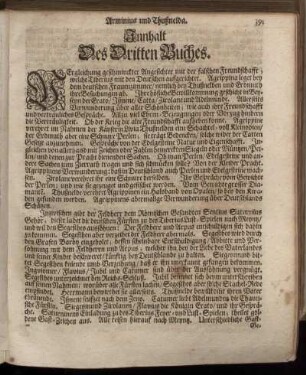 Innhalt des Dritten Buches.