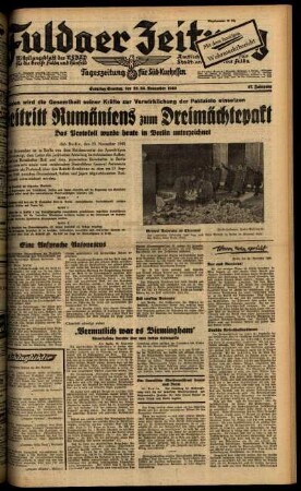Ausgabe vom Samstag, den 23. November 1940.