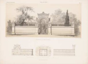 Friedhof, Dombrowka: Grundriss, Ansichten (aus: Architektonisches Skizzenbuch, H. 114/3, 1872)