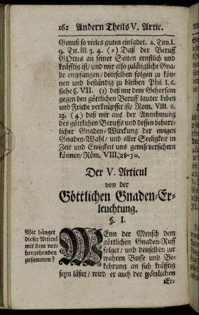 Der V. Articul von der Göttlichen Gnaden-Erleuchtung