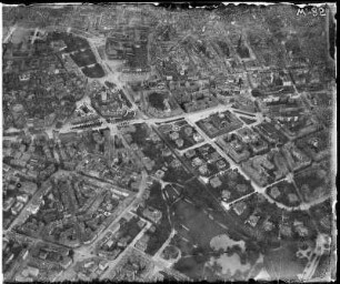 Leipzig, Stadtzentrum mit Südvorstadt von Südosten, Ballonaufnahme, um 1910