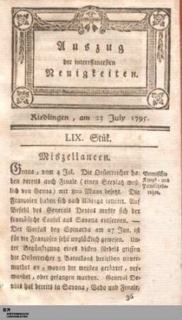 Auszug der interessantesten Neuigkeiten