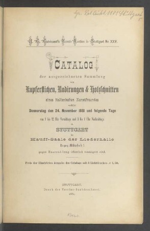 Slg. von Kupferst., Radierungen u. Holzschn. e. italien. Kunstfreundes : 24.11.
