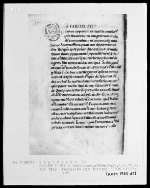 Voll-Lektionar — Initiale D(EUS CARITAS EST), Folio 152verso