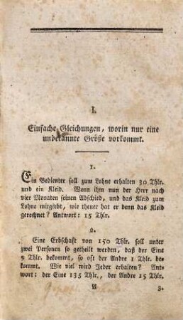 Exempel-Buch für Anfänger und Liebhaber der Algebra