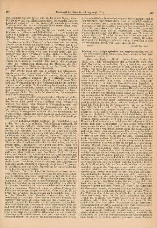 298-299 [Rezension] Schüepp, Otto, Schöpfungsbericht und Naturwissenschaft