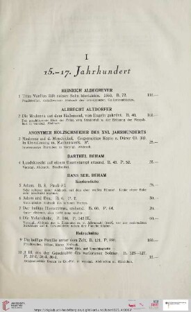 I 15.-17. Jahrhundert (Nr. 1 - 98)