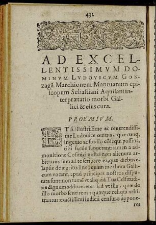 Ad Excellentissimum Docminium Ludovicum Gonzaga [...]