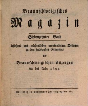 Braunschweigisches Magazin. 17. 1804