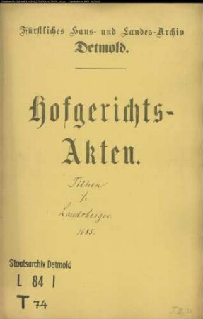 Tilhen zu Leese gegen Bernd Landsberger und dessen Sohn Johann Bartold - Schuldforderung