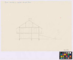 Zillerthal[-Erdmannsdorf] ([Landkreis Hirschberg]): Tiroler Bauernhaus. Haupthaus (Querschnitt)