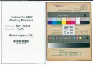 Entnazifizierung Otto Hermannspann, geb. 13.01.1898 (Kellner)