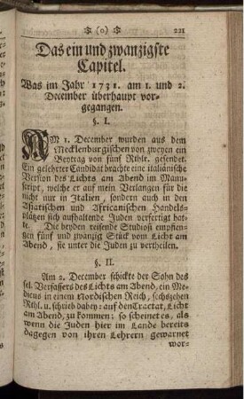 Das ein und zwanzigste Capitel – Das zwey und zwanzigste Capitel