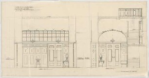 Thiersch, Friedrich von; Wiesbaden; Kurhaus - Künstlerzimmer Treppenhaus Südwest (Ansichten)