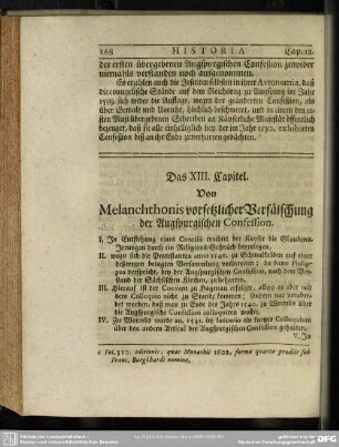 Das XIII. Capitel. Von Melanchthonis vorsetzllicher Verfälschung der Augspurgischen Confession