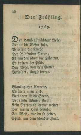 Der Frühling. 1769.