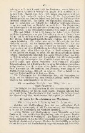 Verfahren bei Ausschliessung von Mitgliedern.