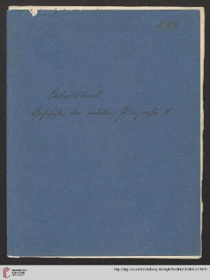 5: Windelband. Geschichte der antiken Philosophie V (Manuskripttitel)