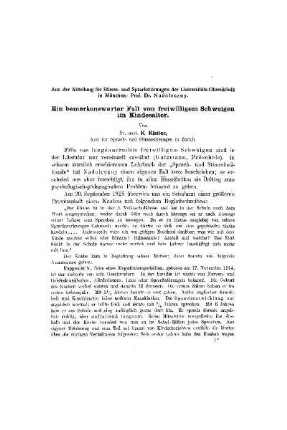 Ein bemerkenswerter Fall von freiwilligem Schweigen im Kindesalter